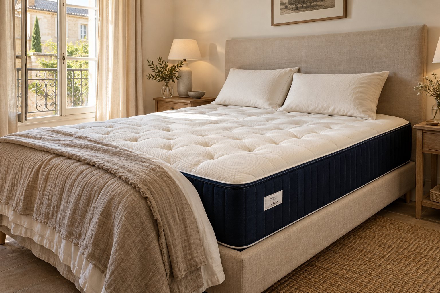 Après : chambre équipée d'un matelas Lila Rêve