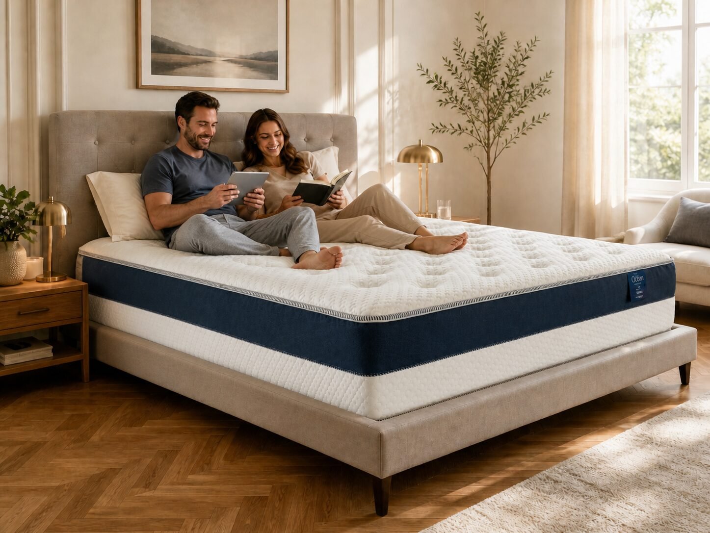 Couple sur leur matelas Lila Rêve
